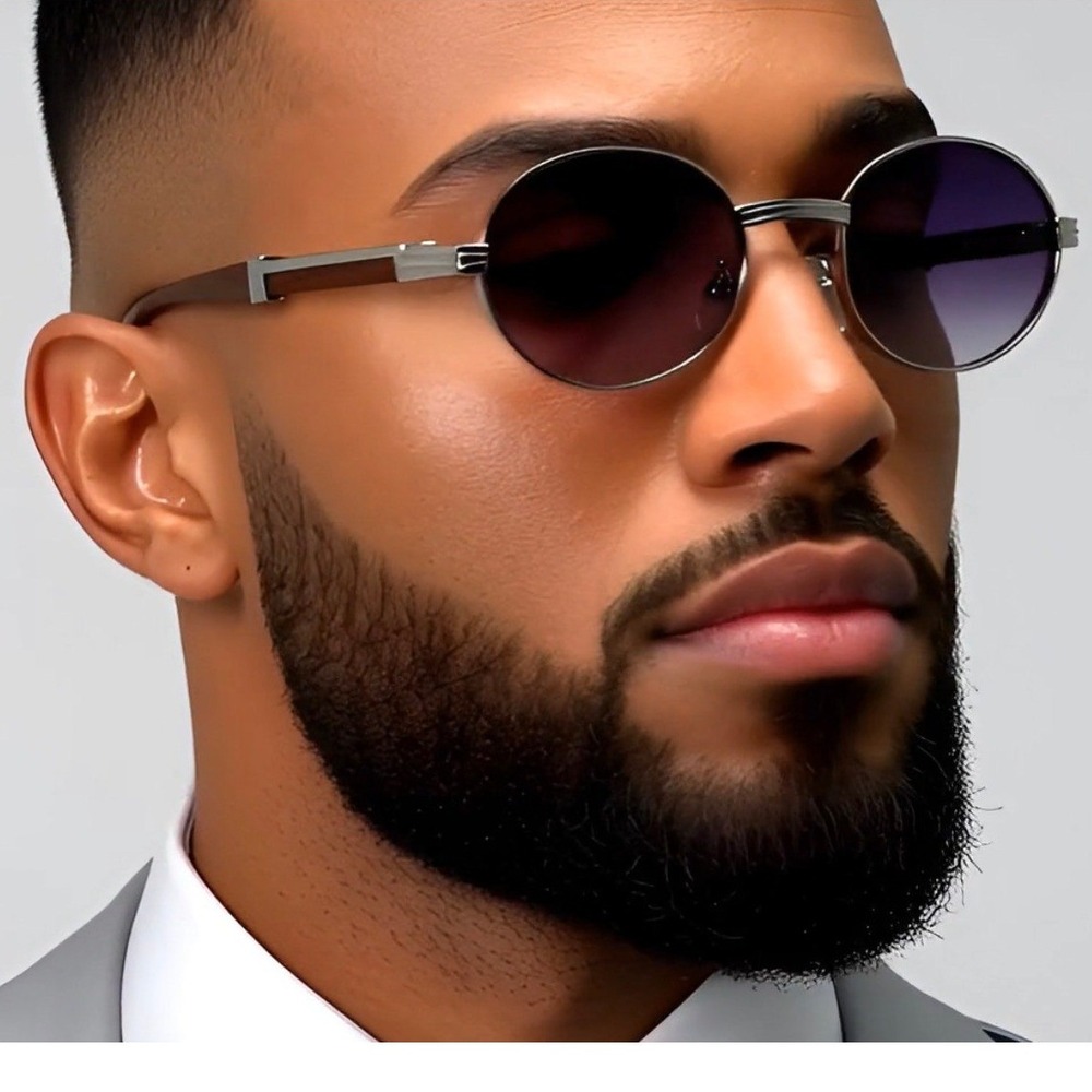 Men's‎ Metal Frame Sunglasses Black Lenses Aviator Outdoor UV400 Streetwear Chic